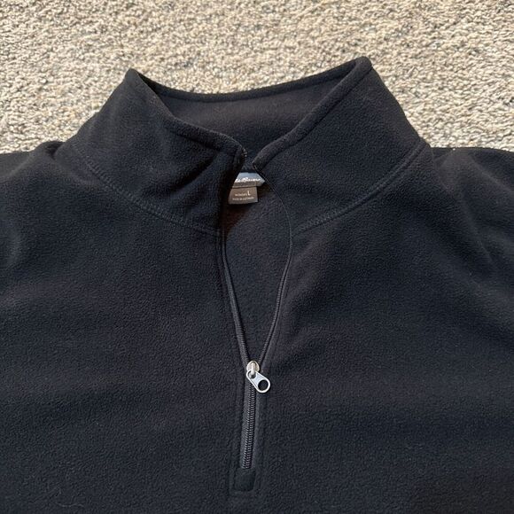 Eddie Bauer Top Quarter Zip Fleece Black Baselayer L Pullover Gorpcore Outdoor - Picture 5 of 10